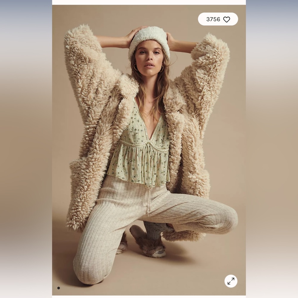 Free People Cream Teddy Jacket